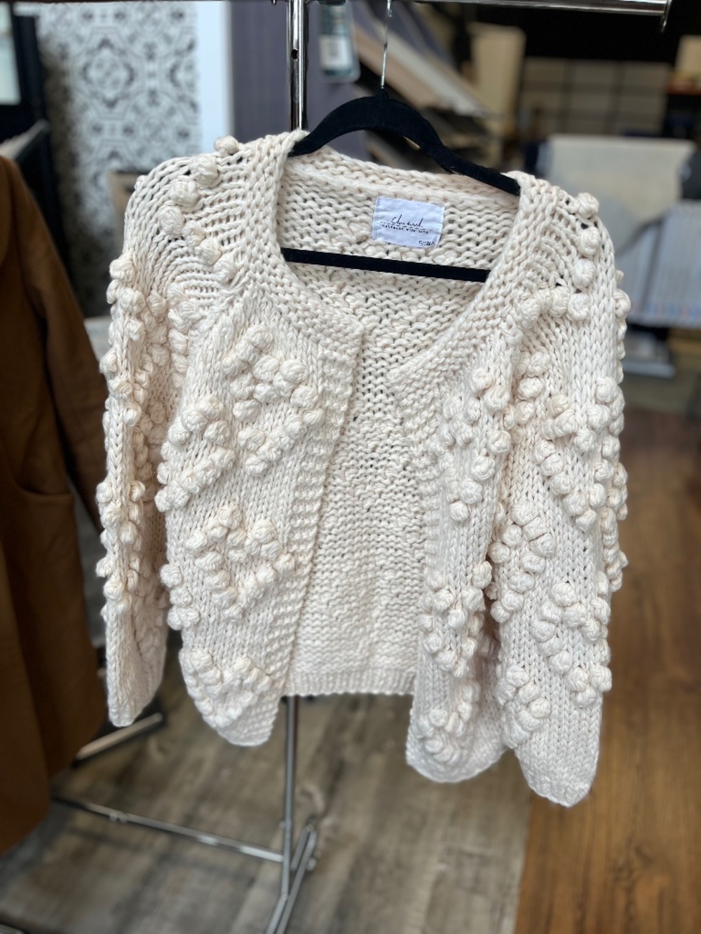 Chicwish hand knit heart cardigan sweater